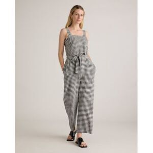 Quince Black and White Checkered Jumpsuit